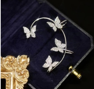Fashion Earring Butterfly Ear Clip And Ear Hook Jewelry - Image 4