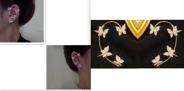 Fashion Earring Butterfly Ear Clip And Ear Hook Jewelry - Image 3